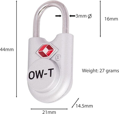 ✅ TSA Key Padlock - Heavy Duty Travel Sentry Approved Lock for Suitcases, Luggage, Gym Lockers and Tool Boxes - One-Wear, OW-Travel