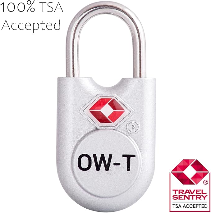 ✅ TSA Key Padlock - Heavy Duty Travel Sentry Approved Lock for Suitcases, Luggage, Gym Lockers and Tool Boxes - One-Wear, OW-Travel