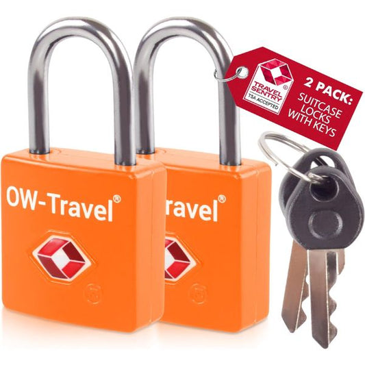 ✅ TSA Key Padlock - Heavy Duty Lock - Travel Sentry Approved for Suitcases, Luggage, Gym Lockers and Tool Boxes - One-Wear, OW-Travel