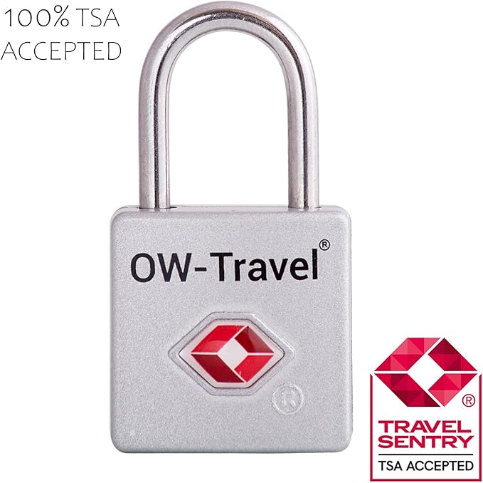 ✅ TSA Key Padlock - Heavy Duty Lock - Travel Sentry Approved for Suitcases, Luggage, Gym Lockers and Tool Boxes - One-Wear, OW-Travel
