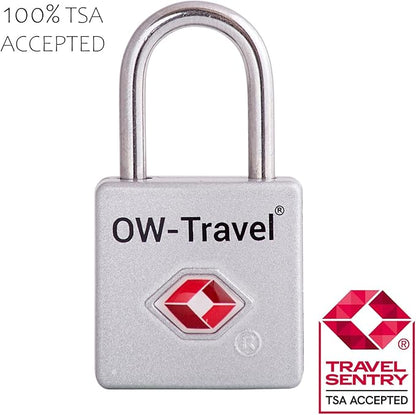 ✅ TSA Key Padlock - Heavy Duty Lock - Travel Sentry Approved for Suitcases, Luggage, Gym Lockers and Tool Boxes - One-Wear, OW-Travel