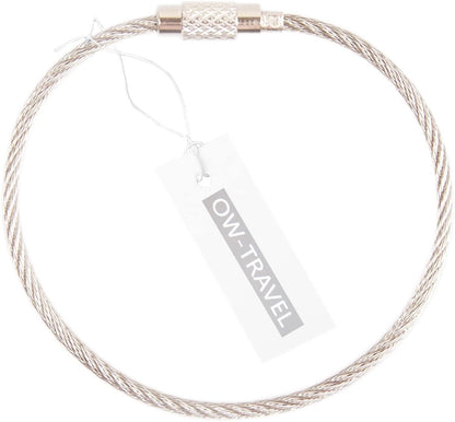 ✅ Super Strong Indestructible Stainless Steel Cables with Twist Close Barrel (Key Ring) - Go Anywhere Quality Flight Accessories & Gifts by OW Travel - One-Wear