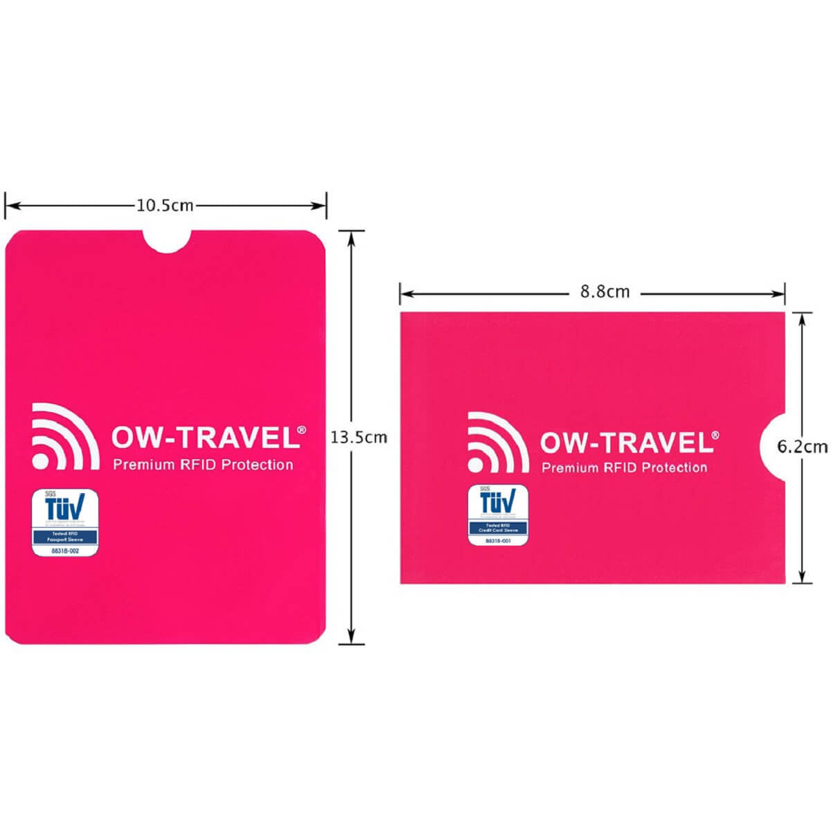 ✅ TÜV Approved RFID & NFC Blocking Credit Card + Passport Protector Sleeves - Identity Theft Protection for Contactless Cards - One-Wear