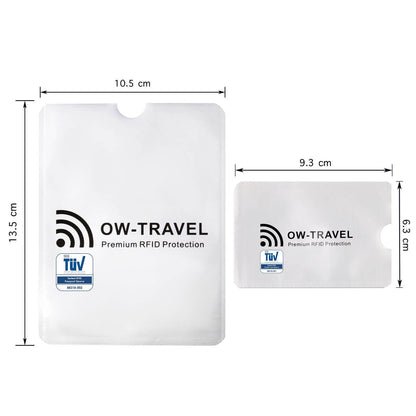 ✅ TÜV APPROVED RFID & NFC Blocking Credit Card Wallet+ Passport Protector Sleeves - Identity Theft Protection for Contactless Cards - One-Wear