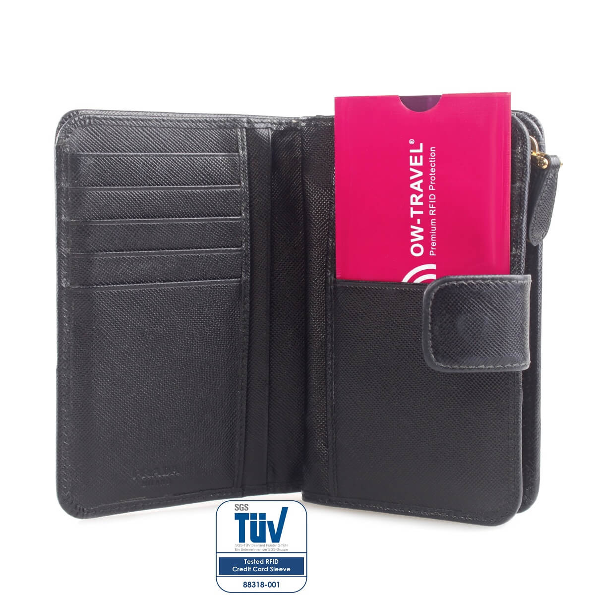 ✅ TÜV Approved RFID & NFC Blocking Credit Card + Passport Protector Sleeves - Identity Theft Protection for Contactless Cards - One-Wear