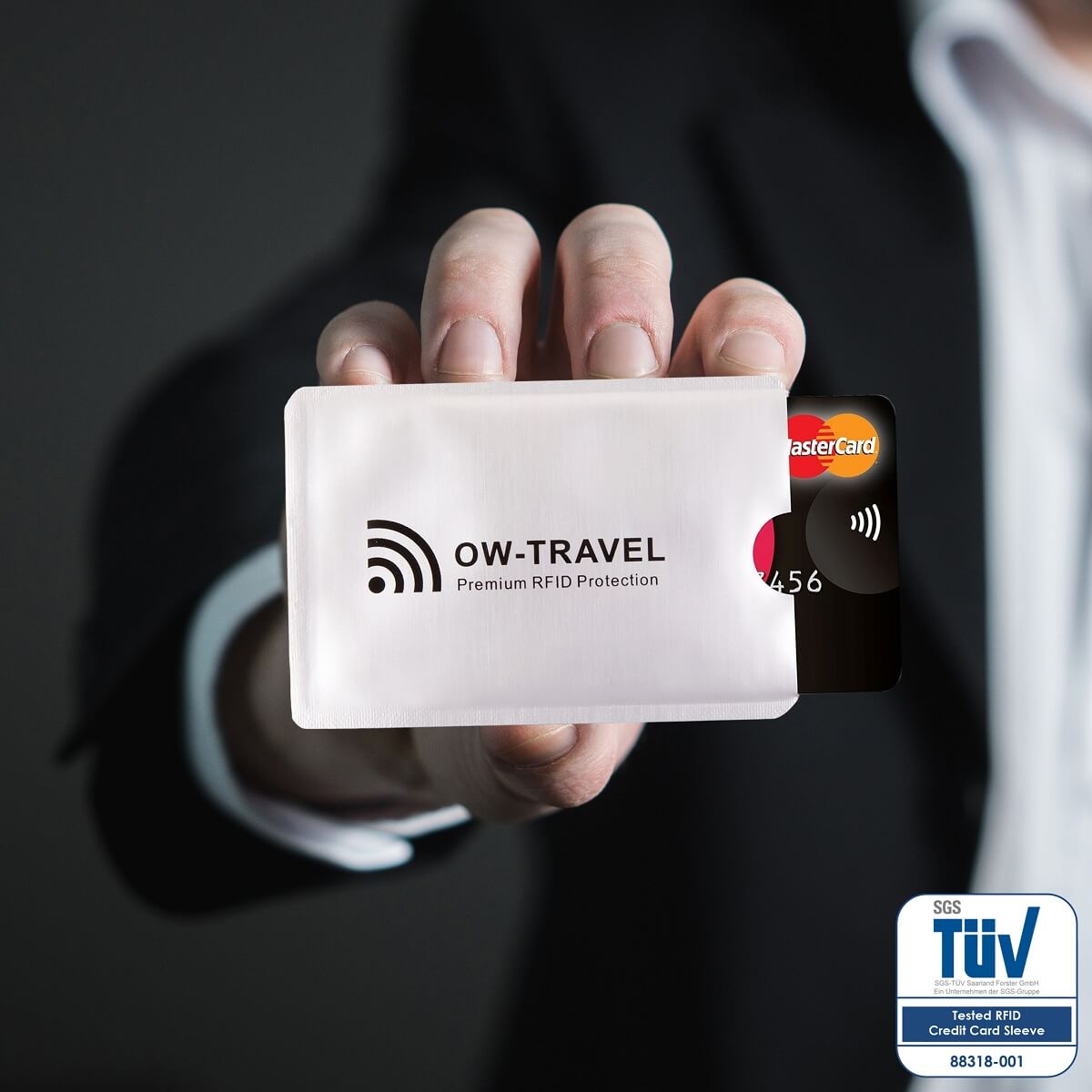 ✅ TÜV APPROVED RFID & NFC Blocking Credit Card Wallet+ Passport Protector Sleeves - Identity Theft Protection for Contactless Cards - One-Wear