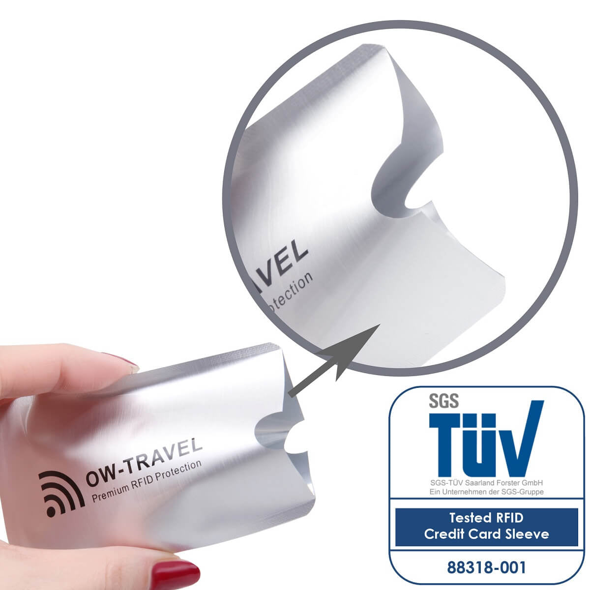 ✅ TÜV APPROVED RFID & NFC Blocking Credit Card Wallet+ Passport Protector Sleeves - Identity Theft Protection for Contactless Cards - One-Wear