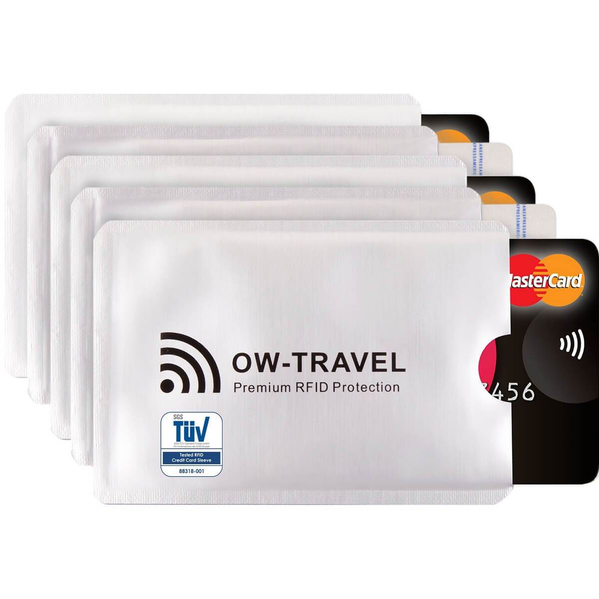 ✅ TÜV APPROVED RFID & NFC Blocking Credit Card Wallet+ Passport Protector Sleeves - Identity Theft Protection for Contactless Cards - One-Wear