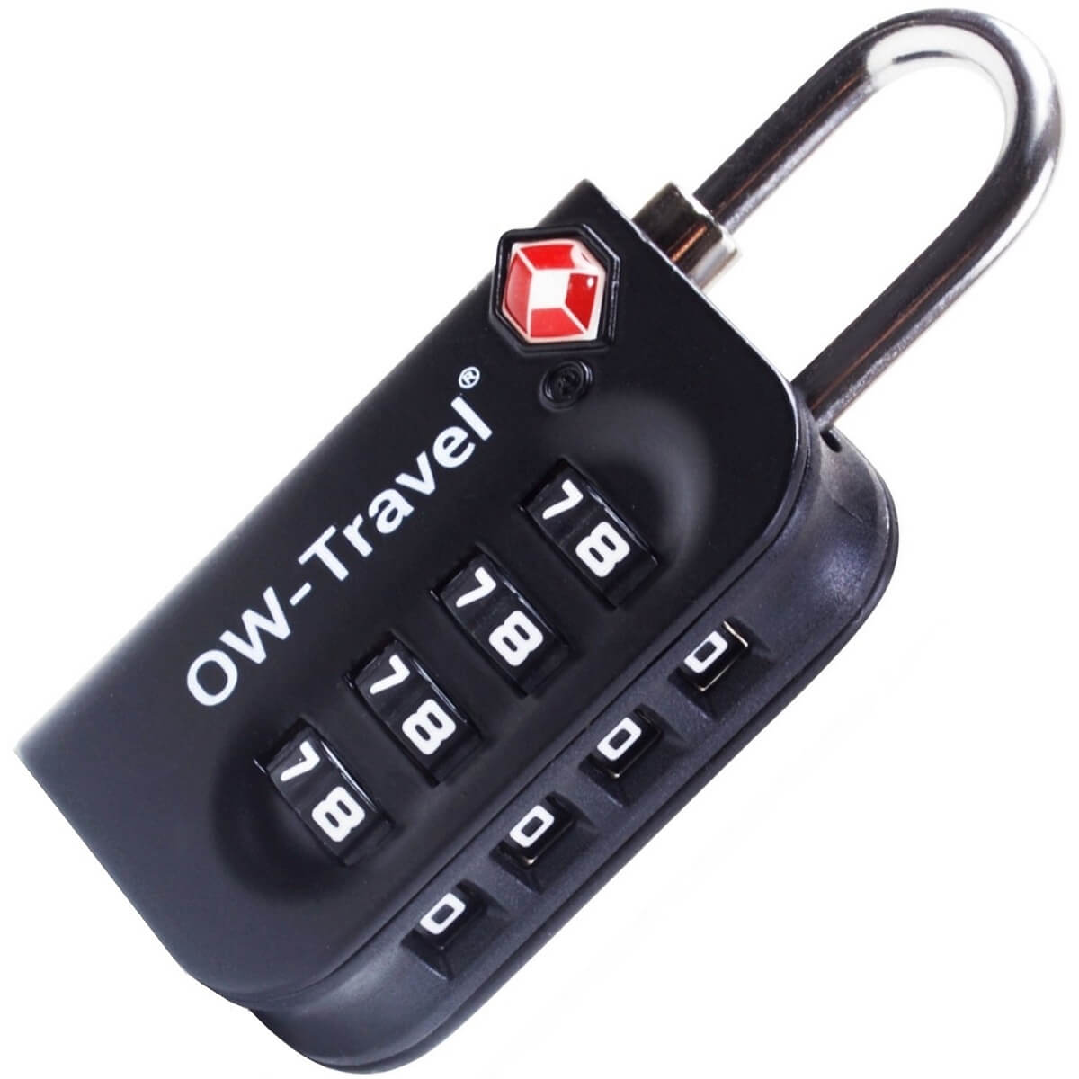 TSA luggage locks. Black 4 dial combination padlocks for suitcases