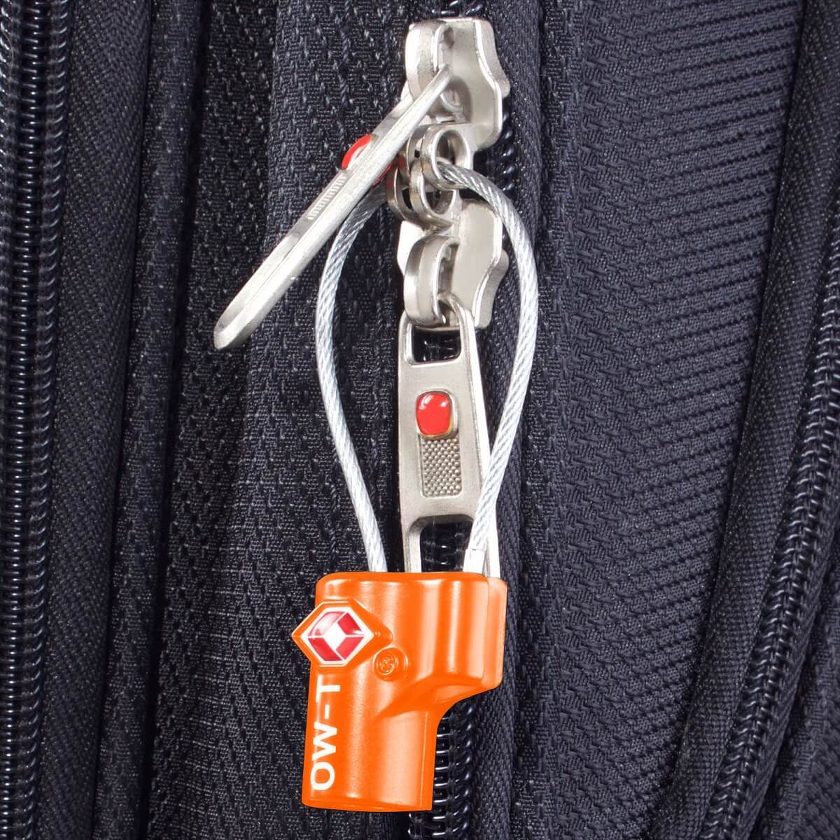 ✅ TSA Key Cable Padlock - Heavy Duty Travel Sentry Approved Lock for Suitcases, Luggage, Gym Lockers and Tool Boxes - One-Wear