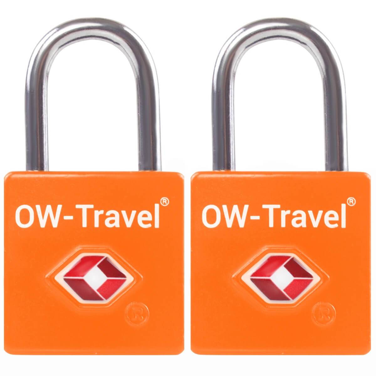 TSA luggage locks. Mini Orange key padlocks for suitcases OWTravel