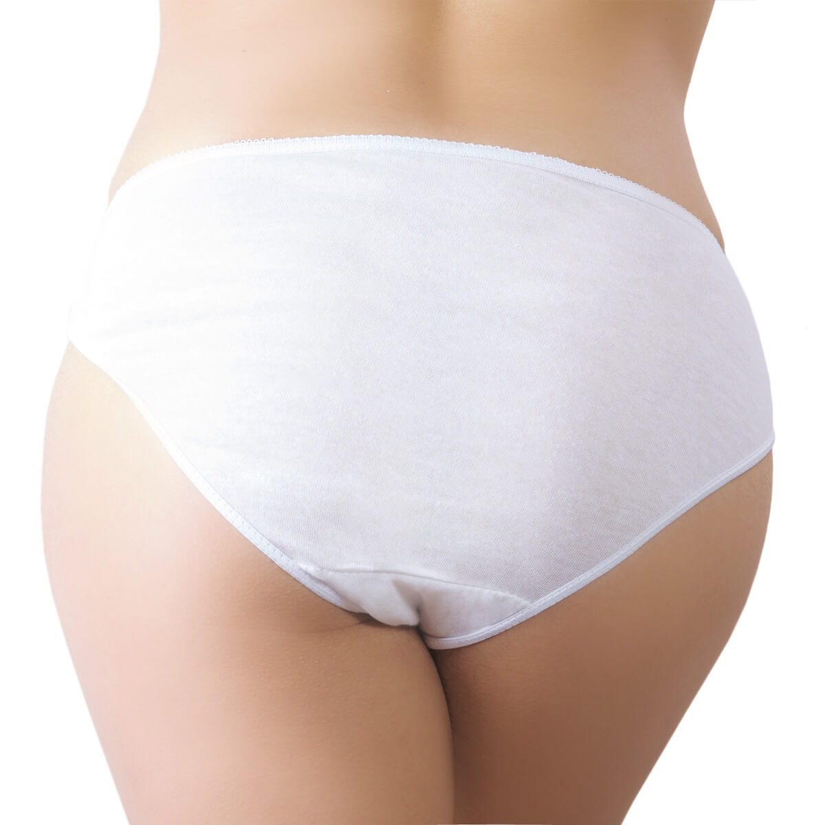 Disposable white travel underwear. Cotton knickers briefs and panties 5pcs