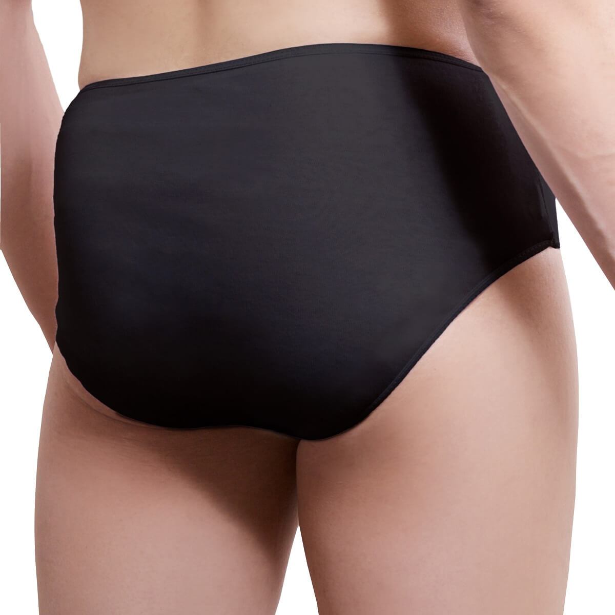 Disposable men's black cotton underwear for hospital travel spa sauna – OW- Travel
