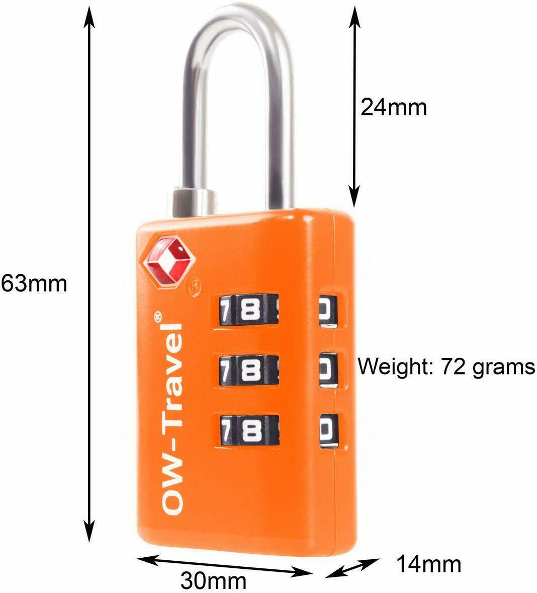 ✅ 3 Dial TSA Combination Padlock with INSPECTION SEARCH ALERT - Travel Sentry Approved Heavy Duty Number Lock for Suitcases, Luggage, Gym Lockers and Tool Boxes - One-Wear